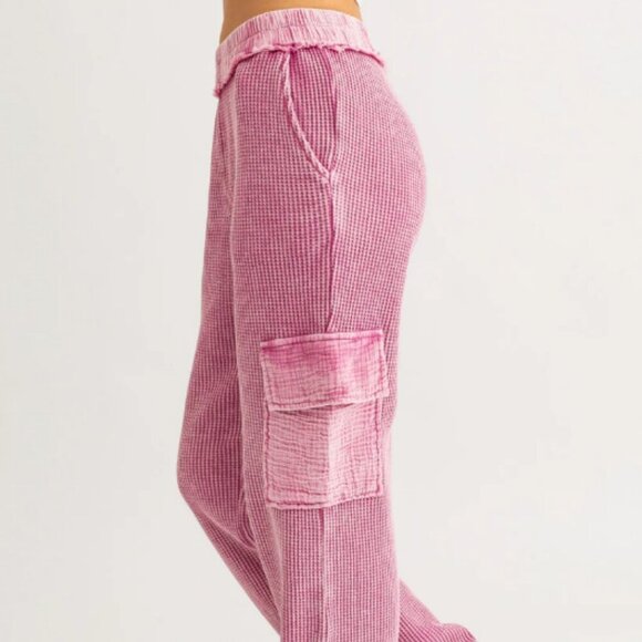 Pink Casual comfy cargo pants - Picture 3 of 5